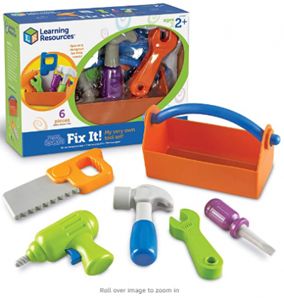 Learning Resources New Sprouts Fix It!, Fine Motor Tools for Toddlers, Pretend Play Toy Tool Set, Outdoor Toys, 6 Piece, Easter Gifts for Kids, Ages 2