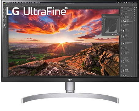 LG 27UN850-W 27 Inch Ultrafine UHD (3840 x 2160) IPS Display with VESA DisplayHDR 400, USB Type-C and 3-Side Virtually Borderless Display with Height/