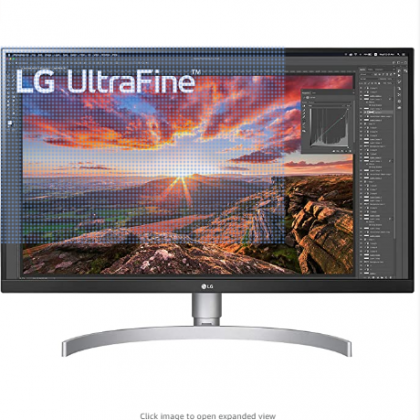 LG 27UN850-W 27 Inch Ultrafine UHD (3840 x 2160) IPS Display with VESA DisplayHDR 400, USB Type-C and 3-Side Virtually Borderless Display with Height/