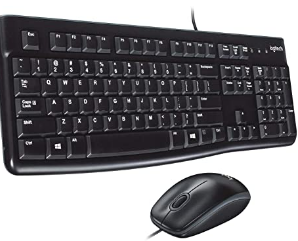 Logitech Desktop MK120 Durable, Comfortable, USB Mouse and Keyboard Combo