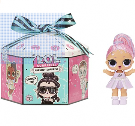 LOL Surprise Present Surprise Series 2 Glitter Shimmer Star Sign Themed Doll with 8 Surprises, Accessories, Dolls