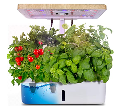 Moistenland Hydroponics Growing System,Indoor Herb Garden Starter Kit w/LED Grow Light,Plant Germination Kits 12 Plant Pots for Home Kitchen Gardening