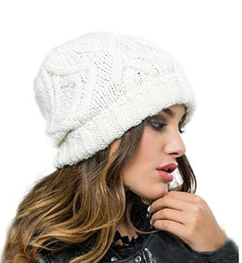 Nogewul Winter Knit Beanie Hats for Women Stretchy Warm Slouchy Knitted Thick Skull Caps