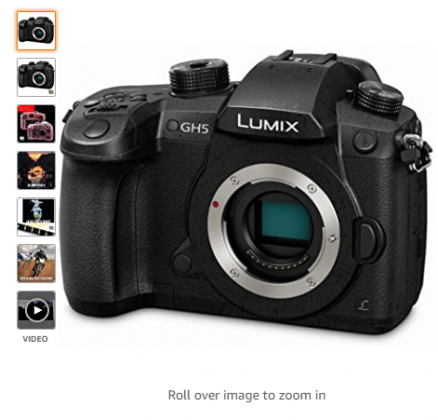 Panasonic LUMIX GH5 4K Digital Camera, 20.3 Megapixel Mirrorless Camera with Digital Live MOS Sensor, 5-Axis Dual I.S. 2.0, 4K 4:2:2 10-Bit Video, Ful