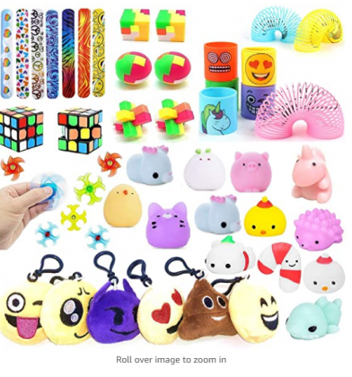 Party Favors For Kids Toy Assortment Bundle,Mochi Squishies,Puzzles,Finger Gyro Spiral Twister Toys For Birthday Party,Classroom Rewards,Carnival Priz
