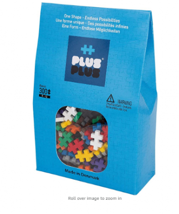 PLUS PLUS – Basic Mix - 300 Piece, Construction Building Stem/Steam Toy, Mini Puzzle Blocks for Kids