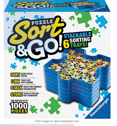 Ravensburger Sort and Go Jigsaw Puzzle Accessory - Sturdy and Easy to Use Plastic Puzzle Shaped Sorting Trays for Puzzles Up to 1000 Pieces
