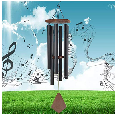 RELIANCER 31'' Memorial Wind Chime Outdoor Large Deep Tone Wind-Chime with 6 Aluminum Tubes Elegant Melodic Sympathy Chimes Windbell Home&Garden Decor