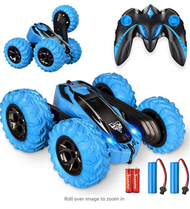 Remote Control car,2.4GHz Electric Race Stunt Car,Double Sided 360° Rolling Rotating Rotation, LED Headlights RC 4WD High Speed Off Road for 3 4 5 6 7