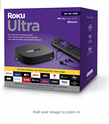 Roku Ultra 2020 | Streaming Media Player HD/4K/HDR/Dolby Vision with Dolby Atmos, Bluetooth Streaming, and Roku Voice Remote with Headphone Jack and P