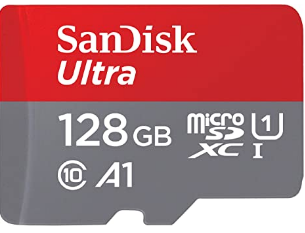 SanDisk 128GB Ultra MicroSDXC UHS-I Memory Card with Adapter - 120MB/s, C10, U1, Full HD, A1, Micro SD Card - SDSQUA4-128G-GN6MA