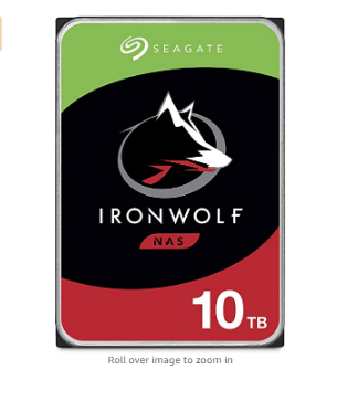 Seagate IronWolf 10TB NAS Internal Hard Drive HDD – CMR 3.5 Inch SATA 6Gb/s 7200 RPM 256MB Cache for RAID Network Attached Storage, with Rescue Servic