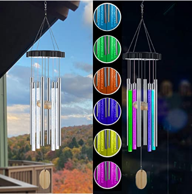 Solar Wind Chimes Bubble Stick Ornament with Rainproof, Gifts for Mom and Grandma, Memorial Wind Chimes with Color-Changing Light, Housewarming Gift,