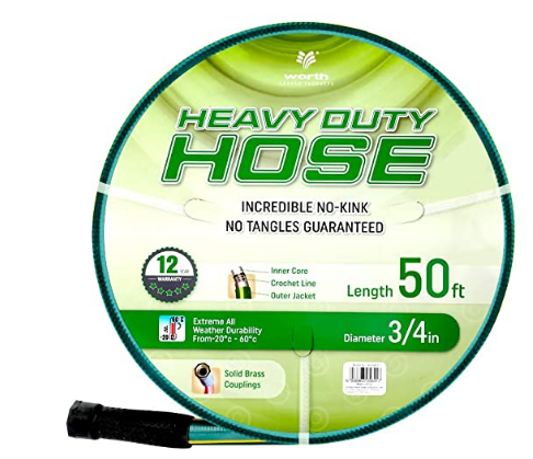 Solution4Patio Homes Garden 3/4 in. x 50 ft. Garden Hose Commercial, Kink Free, No Leaking, Heavy Duty, Brass Fitting, High Water Pressure, for Extrem