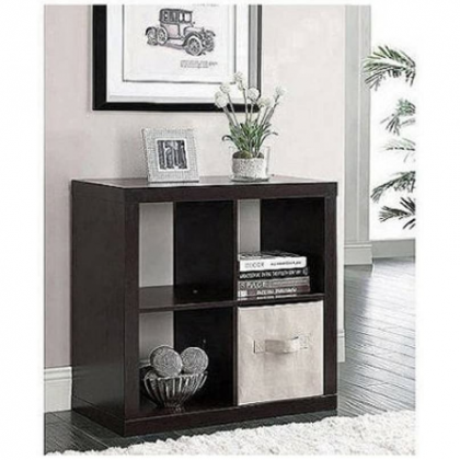Storage Solution Better Homes and Gardens Square 4-Cube Organizer, Multiple Colors (Espresso) by Better Homes & Gardens