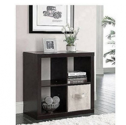 Storage Solution Better Homes and Gardens Square 4-Cube Organizer, Multiple Colors (Espresso) by Better Homes & Gardens