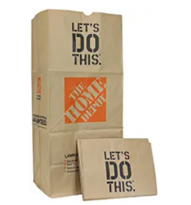 The Home Depot 49022-10PK Heavy Duty Brown Paper Lawn and Refuse Bags for Home and Garden, 30 gal (10 Lawn Bags)