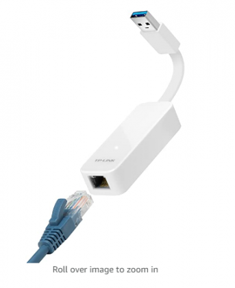 TP-Link USB to Ethernet Adapter (UE300), Foldable USB 3.0 to Gigabit Ethernet LAN Network Adapter, Support Windows 10/8.1/8/7/Vista/XP for Desktop Lap