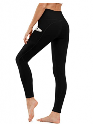 TUNGLUNG High Waist Yoga Pants, Yoga Pants with Pockets Tummy Control Workout Pants 4 Way Stretch Pocket Leggings