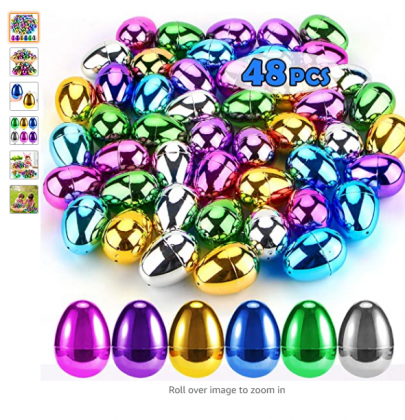 UFUNGA 48 PCs Easter Eggs, Easter Basket Stuffers for Toddler Kids Baby Boys Girls Teens, Plastic Easter Eggs