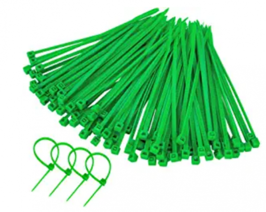 Unves Nylon Green Zip Ties, 100 Pieces 12 Inch Self Locking Garden Cable Ties, Reusable and Flexible Plant Twist Ties for Organizing, Home, Garden, Of