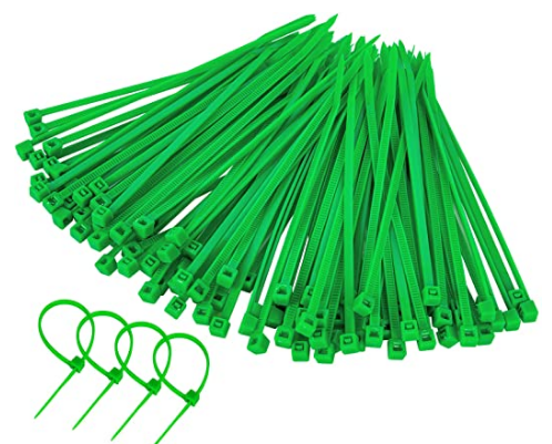 Unves Nylon Green Zip Ties, 100 Pieces 12 Inch Self Locking Garden Cable Ties, Reusable and Flexible Plant Twist Ties for Organizing, Home, Garden, Of
