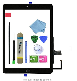 Zentop for Black iPad 6th Generation iPad 2018 A1893 A1954 Touch Screen Digitizer Assembly Replacement with Home Button, Camera Bracket, Pre-Installed