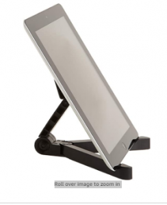 Roll over image to zoom in Amazon Basics Adjustable Tablet Holder Stand - Compatible with Apple iPad