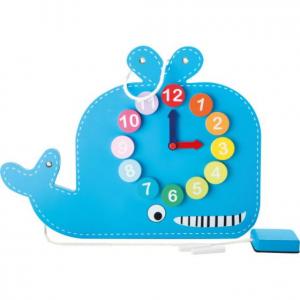 Whale Teaching Clock And Blackboard