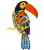 Adroiteet Large Metal Hornbill Wall Decor, Vivid Colorful Bird Art Wall Hanging for Indoor Outdoor H