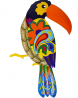 Adroiteet Large Metal Hornbill Wall Decor, Vivid Colorful Bird Art Wall Hanging for Indoor Outdoor H