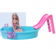 Barbie Doll, 11.5-Inch Blonde, and Pool Playset with Slide and Accessories, Gift for 3 to 7 Year Old