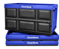 CleverMade 62L Collapsible Storage Bins - Durable Plastic Folding Utility Crates, Solid Wall Stackab