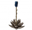 Desert Steel Blue Agave Garden Torch - (Small - 20”W x 15”H x 30”H) - Outdoor Metal Yard Art &
