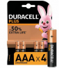 Duracell Plus Alkaline AAA Batteries - Pack of 4