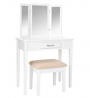 Frenchi Furniture Home Furnishing 2 Piece Home Furnishing Set Vanity with Stool, White (MH206-WH)