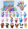 FunsLane 24pcs Easter Eggs Filled with Finger Puppets for Toddlers, 2.36 Inches Bright Colorful Plas