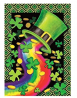 Happy St Patrick's Day Green Hat Shamrock Clovers Leaf Rainbow Double Sided Garden Yard Flag 12
