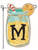 Home Garden Flags Monogram Lemonade Mason Jar Burlap Summer Garden Flag 12.5 x 18”