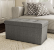 Lavish Home Storage Bench Ottoman Large Folding Tufted Foot Rest Organizer with Removable Bin for Ho