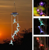LED Solar Hummingbird Wind Chime, Color Changing Waterproof Solar String Lights Wind Chimes for Home