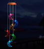 ME9UE Solar Powered Wind Spinner Light, 6 Moons with 7 Colors Changing Wind Light, Waterproof Hangin