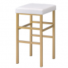 OSP Home Furnishings Backless Stool with Gold Frame, 30-Inch, White