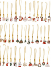 Paialco Christmas Themed Phone Strap Charms Set Décor Hanging Golden Wire & Slip Ring, 38PCS