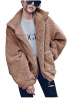 PRETTYGARDEN Women's Fashion Long Sleeve Lapel Zip Up Faux Shearling Shaggy Oversized Coat Jacket wi