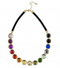 RACHEL Rachel Roy R764779NG Round Rainbow Stones Collar Statement Necklace for Women Fashion