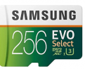 Samsung Electronics EVO Select 256GB MicroSDXC UHS-I U3 100MB/s Full HD & 4K UHD Memory Card with Ad
