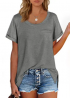 Sousuoty Women's T Shirts Crewneck Loose Fitting Short Sleeve Tops