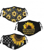 Sunflower Black Face Mask White Milk Mouth Cover Washable Pattern Cute Anti Filter Dust Fabric Mouth