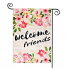TGOOD Flower Welcome Friends Spring Garden Flag Decorations Outdoor Banner,12.5x18inch Double Sided 
